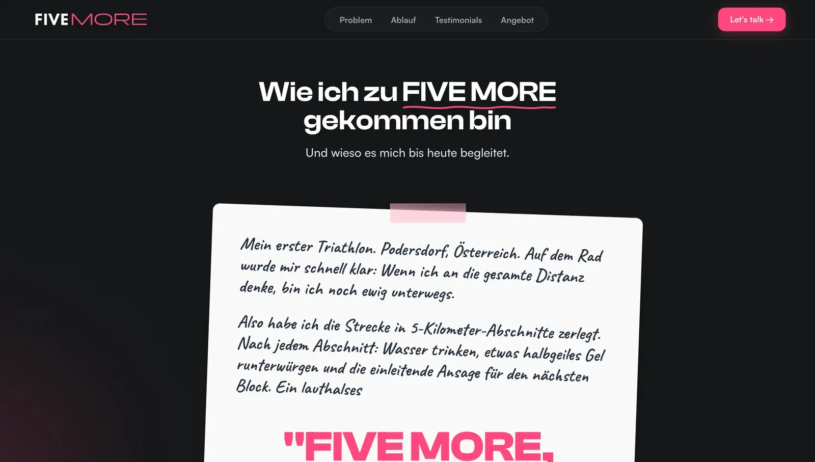 Website von FIVE MORE