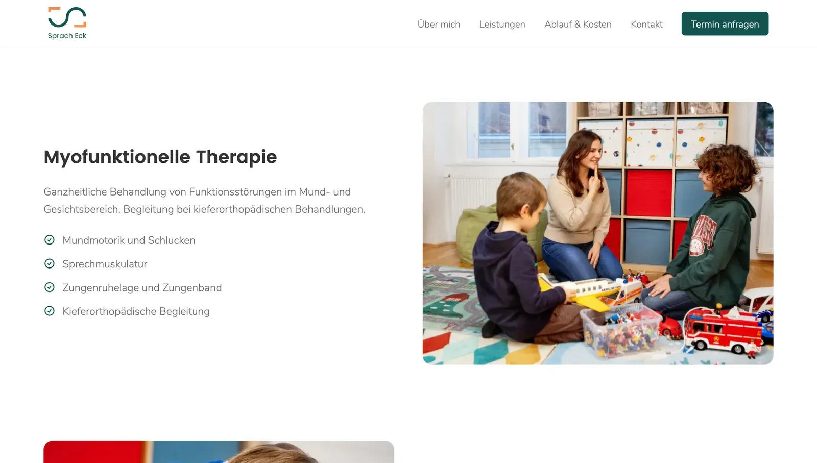 Website von Sprach Eck, Logopädie-Praxis in Baden